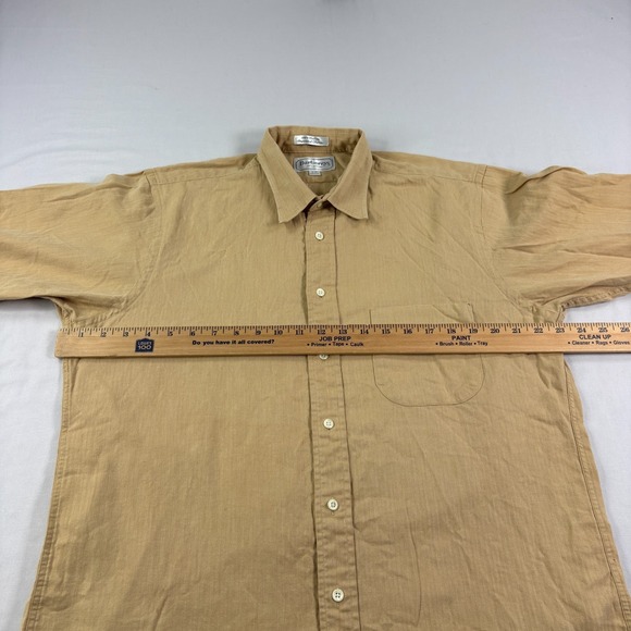 Vintage Burberrys Shirt Mens 16 34 Brown Button Up Long Sleeve Cotton USA Made - Picture 4 of 8